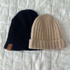 Rylee + Cru Black and Tan Kids Beanie Duo